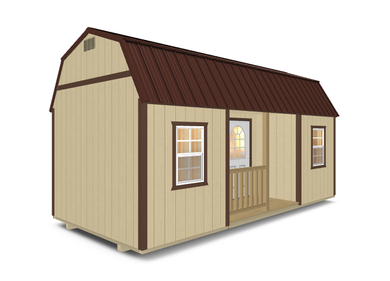 Side Lofted Barn Cabin (Center Porch)