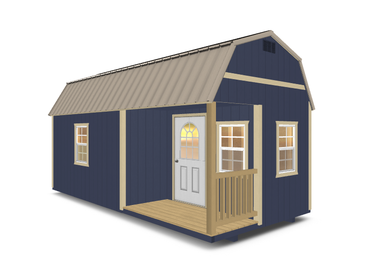 Side Lofted Barn Cabin (Corner Porch)