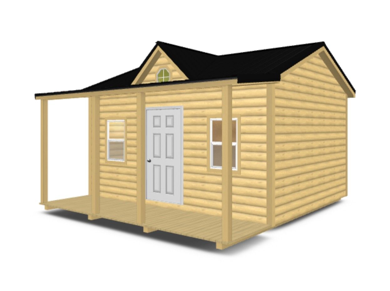 Log Cabin with Side Porch
