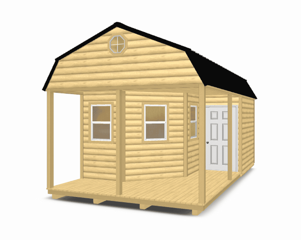 Gambrel Cabin with Deluxe Porch